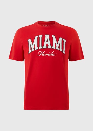 Red Miami Varsity T-Shirt