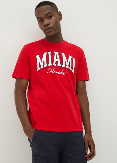 Red Miami Varsity T-Shirt