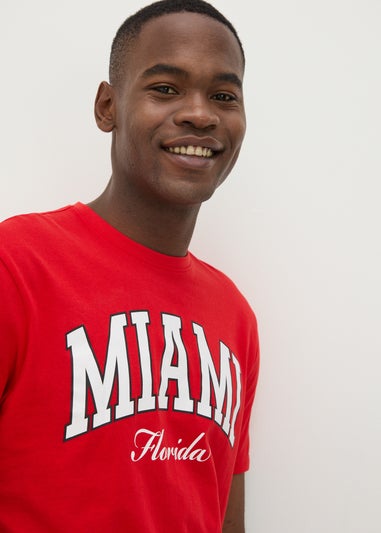 Red Miami Varsity T-Shirt