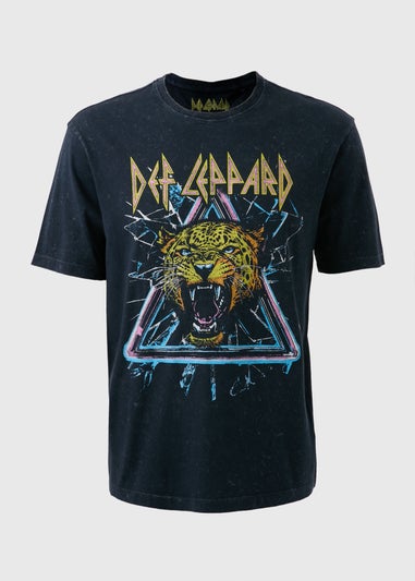 Def Leppard Navy Washed T-Shirt