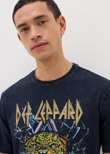 Def Leppard Navy Washed T-Shirt