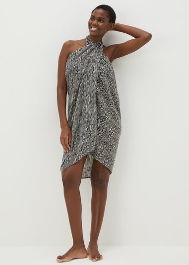 Brown Zebra Print Sarong