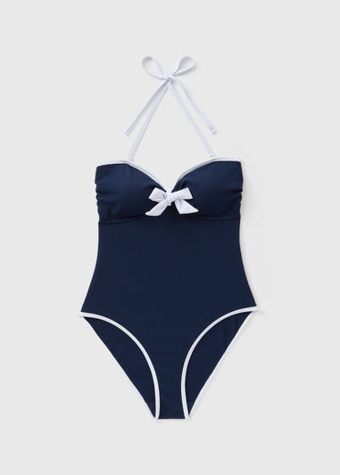 Navy Bow Tie Swimsuit