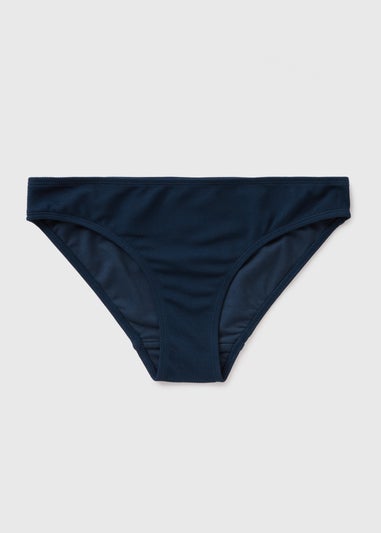 Navy V Brief Bikini Bottoms