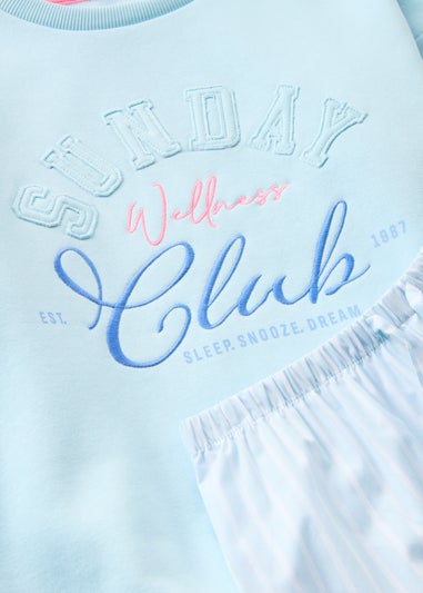 Girls Blue Sunday Club Pyjama Set (7-13yrs)