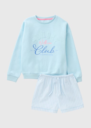 Girls Blue Sunday Club Pyjama Set (7-13yrs)