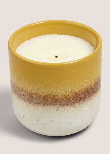 Yellow Reactive Glaze Candle