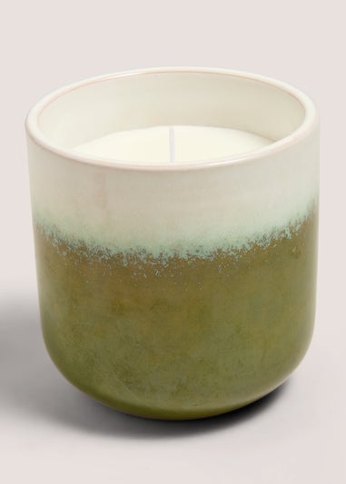 Green Reactive Glaze Candle