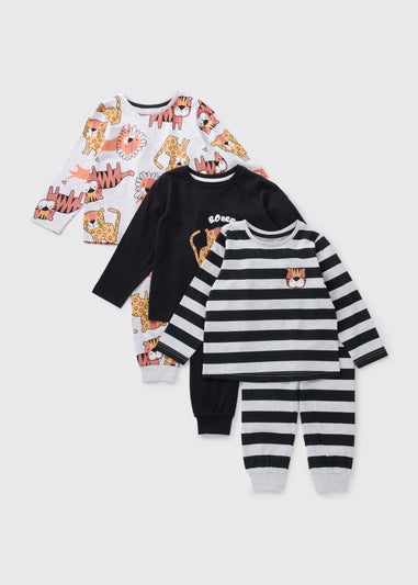 3 Pack Multicolour Lion Pyjama Sets (1-7yrs)