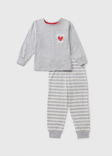 Kids Grey Valentines Pyjama Set (1-7yrs)