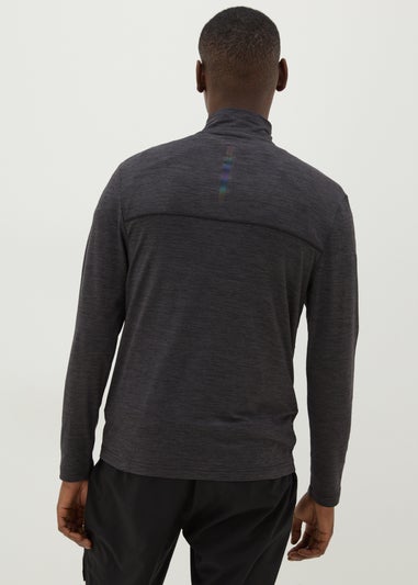 Souluxe Charcoal 1/4 Zip Long Sleeve Top