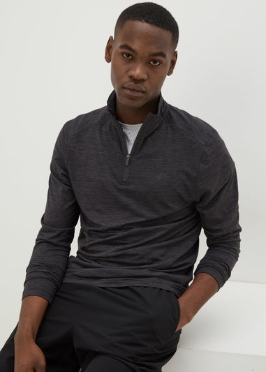 Souluxe Charcoal 1/4 Zip Long Sleeve Top