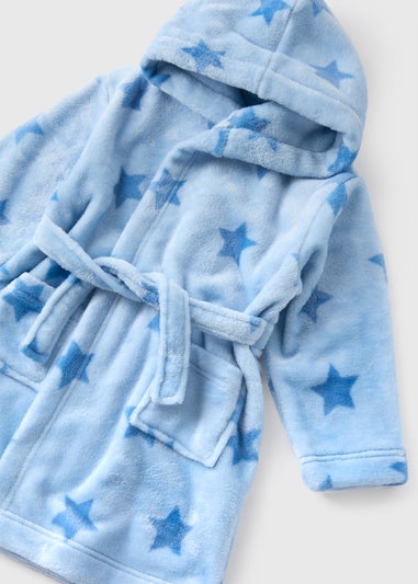 Kids Blue Star Print Dressing Gown (1-7yrs)