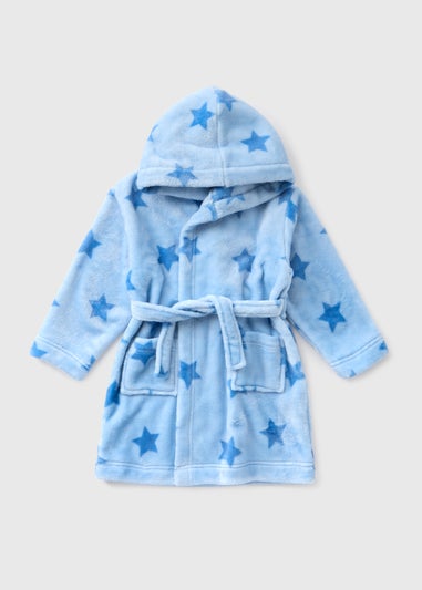 Kids Blue Star Print Dressing Gown (1-7yrs)