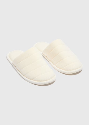 Cream Mule Slippers