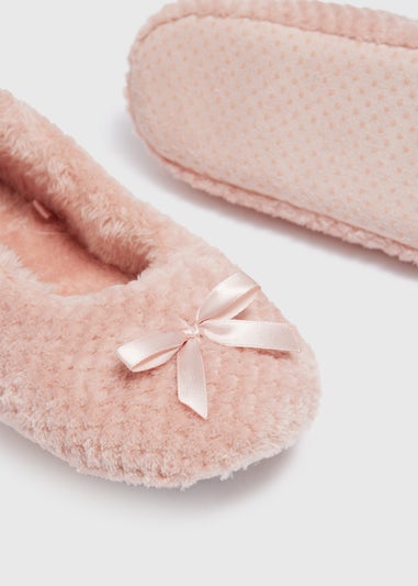 Pink Bow Slipper Socks