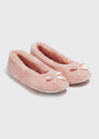 Pink Bow Slipper Socks