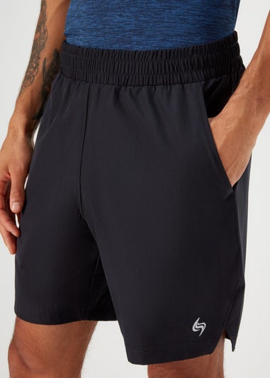 Souluxe Black Sports Shorts