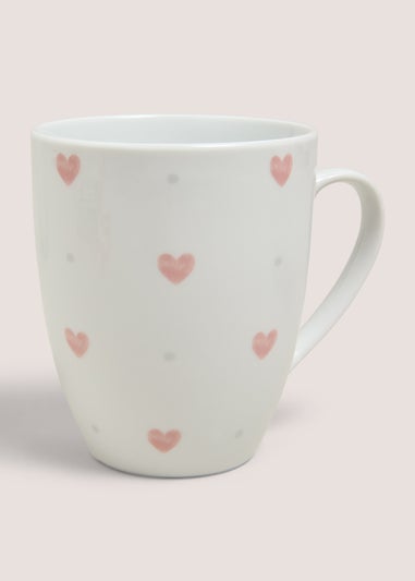 4 Pack Pink Heart Mugs