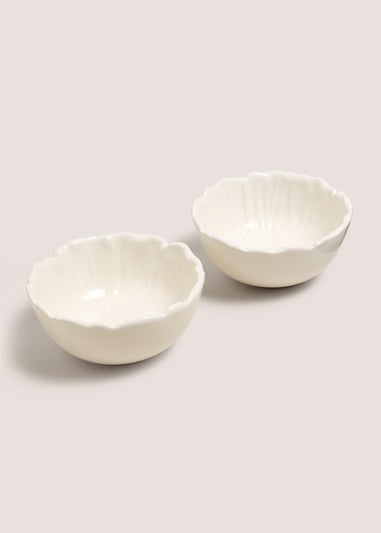 2 Pack White Meadow Flower Bowl