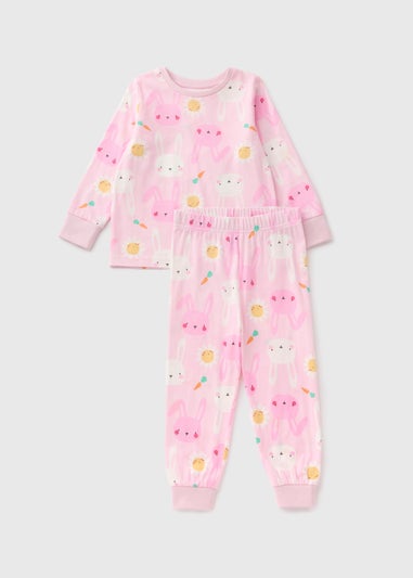 Girls Pink Easter Bunny Pyjama Set (1-7yrs)