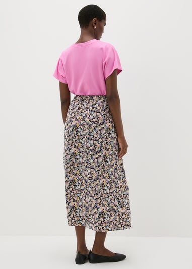 Multicolour Floral Flared Midaxi Skirt