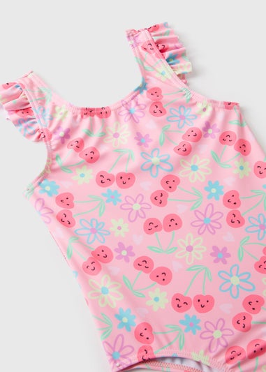 Girls Pink Fruit Swimsuit (1-7yrs)