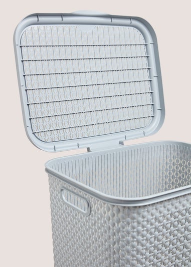 Grey Plastic Laundry Hamper