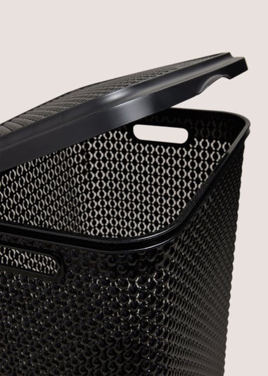 Black Plastic Laundry Hamper Basket