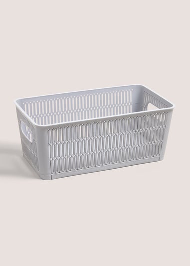 Grey Plastic Storage Basket