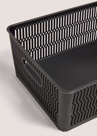 Black Plastic Large Storage Basket