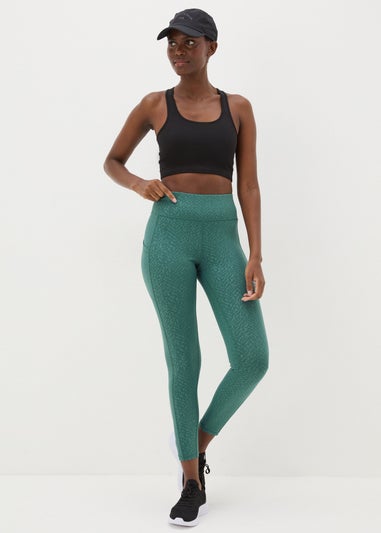 Souluxe Green Textured Leggings