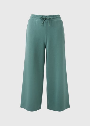 Souluxe Green Wide Leg Cropped Jogging Bottoms