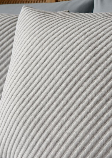 Grey Ribbed Duvet Set