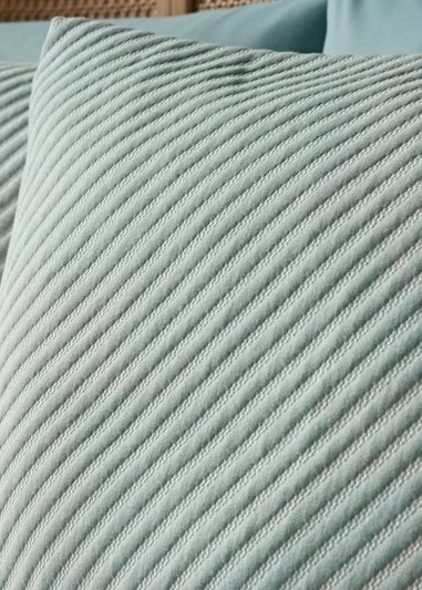 Green Ribbed Duvet Set