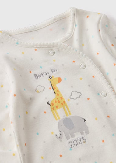 Baby Cream Born In 2025 Sleepsuit (Newborn-6mths)