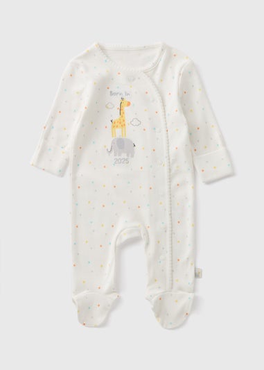 Baby Cream Born In 2025 Sleepsuit (Newborn-6mths)