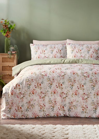 Green Peonies Duvet Set