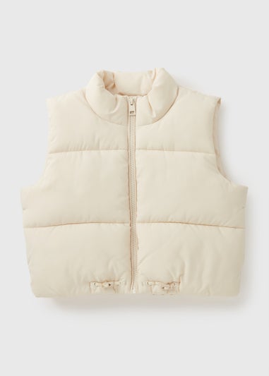 Girls Cream Cropped Gilet (7-15yrs)