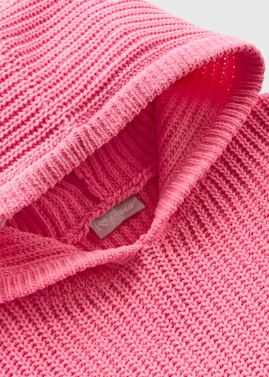 Girls Pink Knitted Hoodie (7-15yrs)