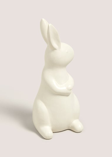 Cream Floral Ceramic Bunny