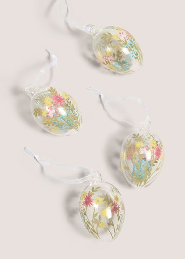 4 Pack Glass Hanging Easter Eggs