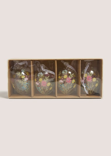 4 Pack Glass Hanging Easter Eggs