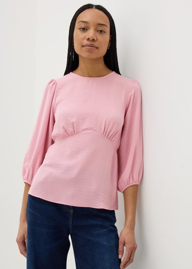 Pink 3/4 Sleeve Blouse