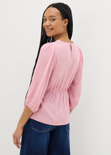 Pink 3/4 Sleeve Blouse