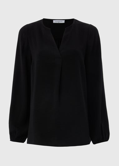 Black V-Neck Blouse