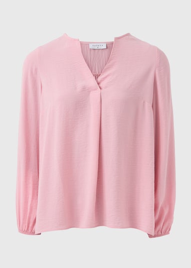 Pink Airflow V-Neck Blouse