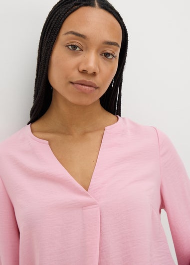 Pink Airflow V-Neck Blouse