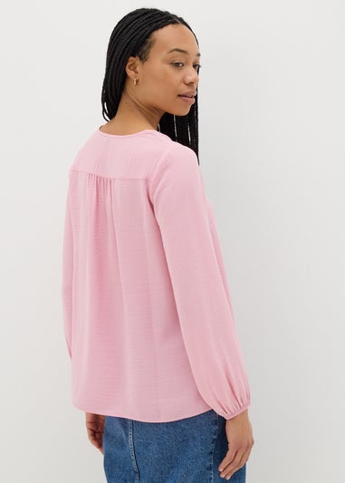 Pink Airflow V-Neck Blouse