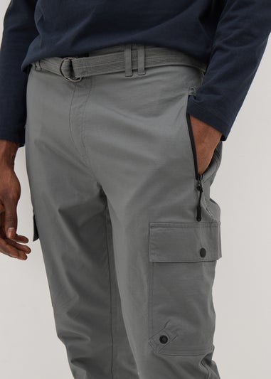 Khaki Belted Cargo Trousers